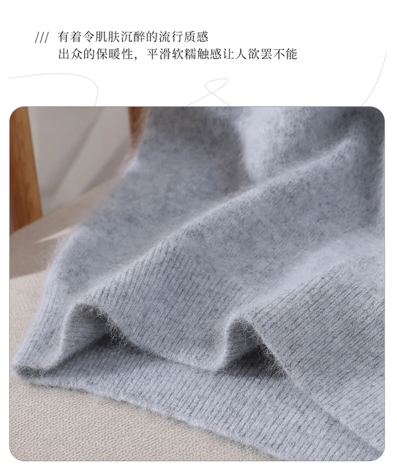 Women's Short Sleeved 100% Pure Mink Cashmere Knitted Sweater Autumn Winter New V-Neck T-Shirt Top Casual Solid Color Base Shirt