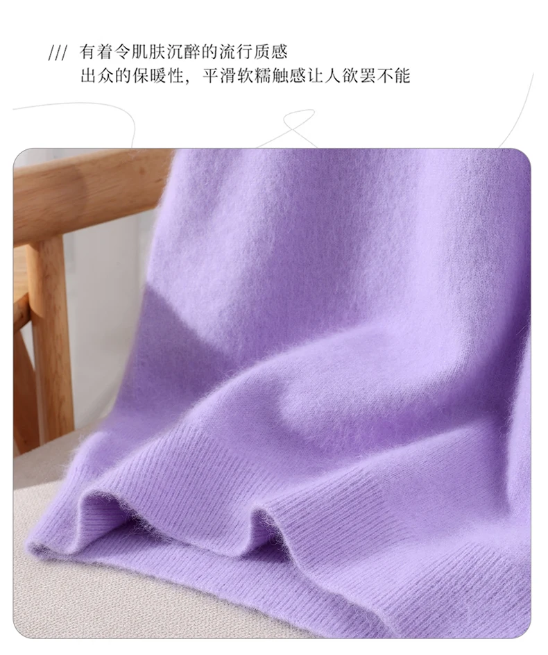 Women's Short Sleeved 100% Pure Mink Cashmere Knitted Sweater Autumn Winter New V-Neck T-Shirt Top Casual Solid Color Base Shirt