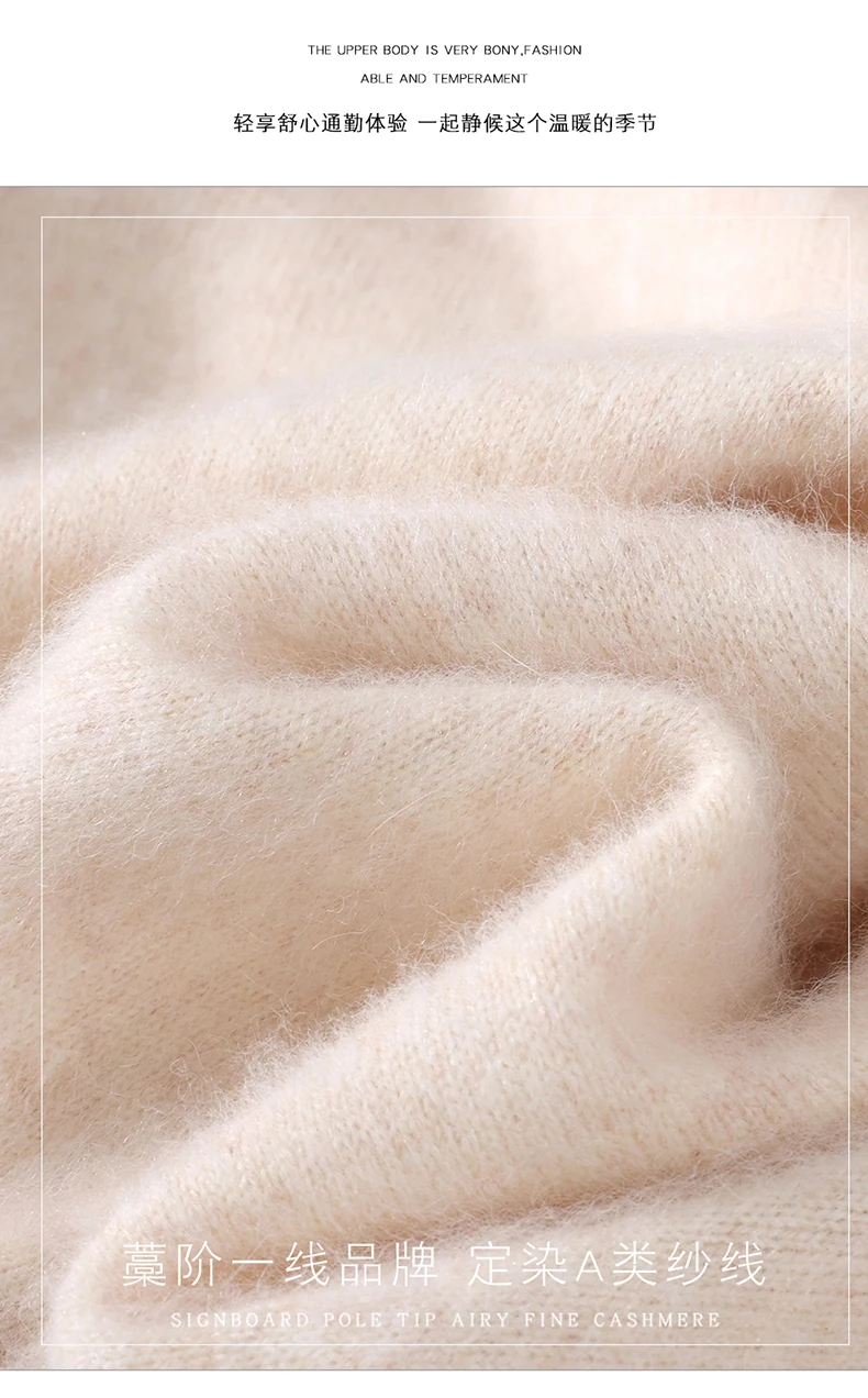 Women's Short Sleeved 100% Pure Mink Cashmere Knitted Sweater Autumn Winter New V-Neck T-Shirt Top Casual Solid Color Base Shirt