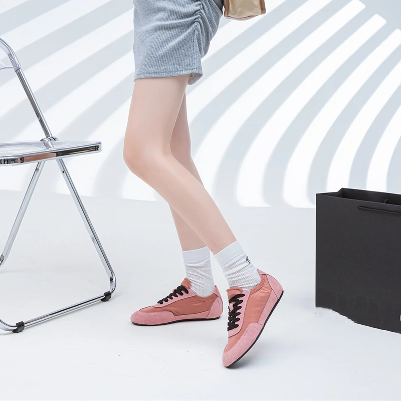 AIYUQI Women's Sneakers 2026 New Women's Moral Training Shoes Flat Non-slip Large-size Color-blocked Running Shoes For Women