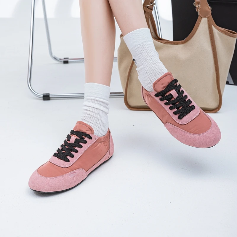 AIYUQI Women's Sneakers 2026 New Women's Moral Training Shoes Flat Non-slip Large-size Color-blocked Running Shoes For Women