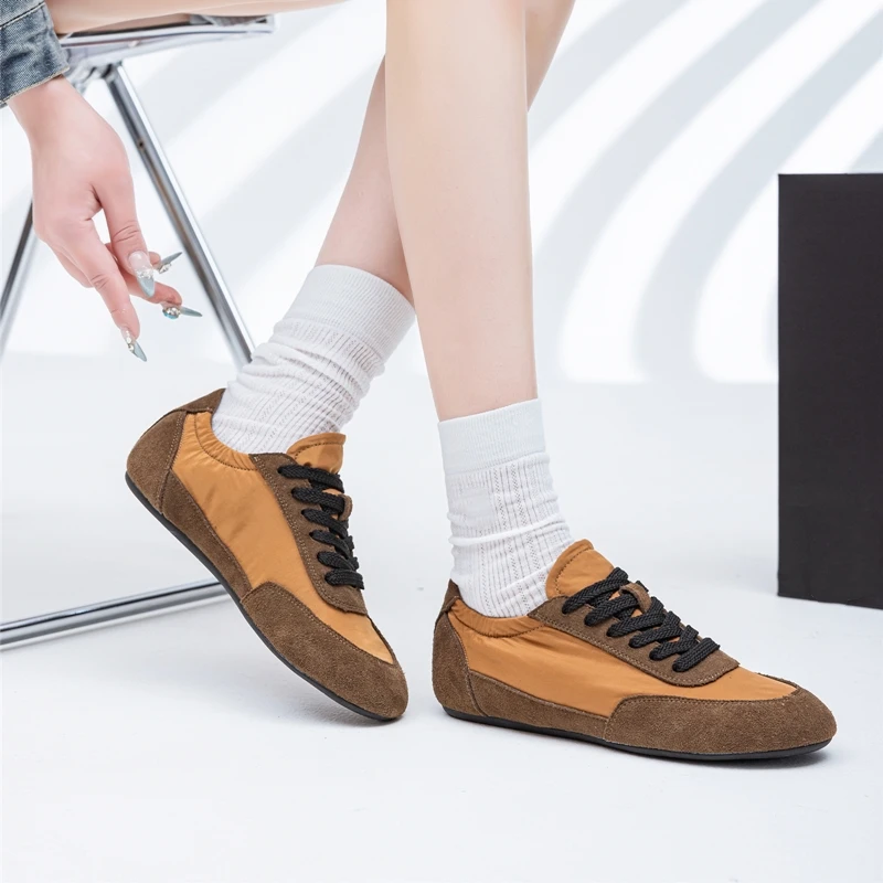 AIYUQI Women's Sneakers 2026 New Women's Moral Training Shoes Flat Non-slip Large-size Color-blocked Running Shoes For Women