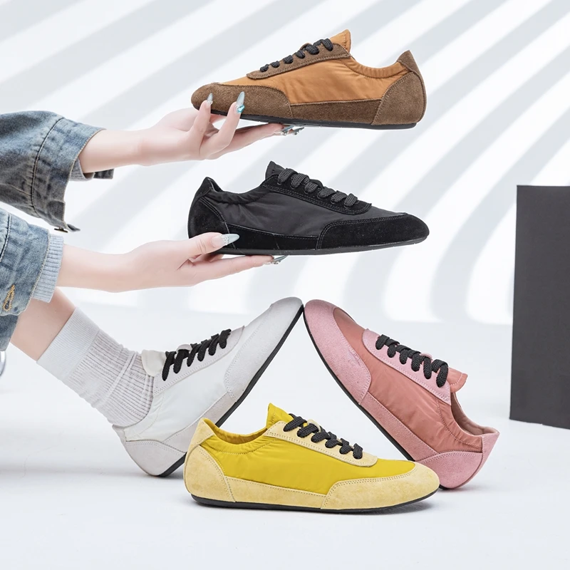 AIYUQI Women's Sneakers 2026 New Women's Moral Training Shoes Flat Non-slip Large-size Color-blocked Running Shoes For Women