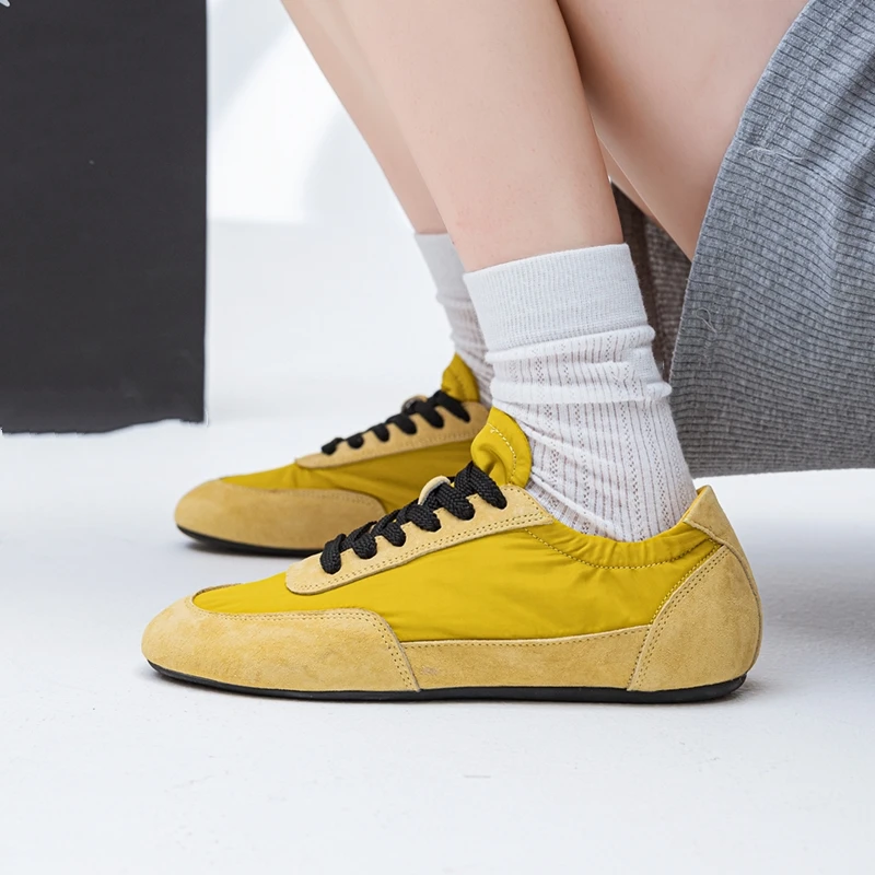 AIYUQI Women's Sneakers 2026 New Women's Moral Training Shoes Flat Non-slip Large-size Color-blocked Running Shoes For Women