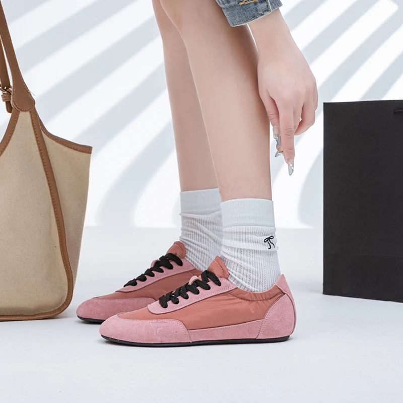 AIYUQI Women's Sneakers 2026 New Women's Moral Training Shoes Flat Non-slip Large-size Color-blocked Running Shoes For Women