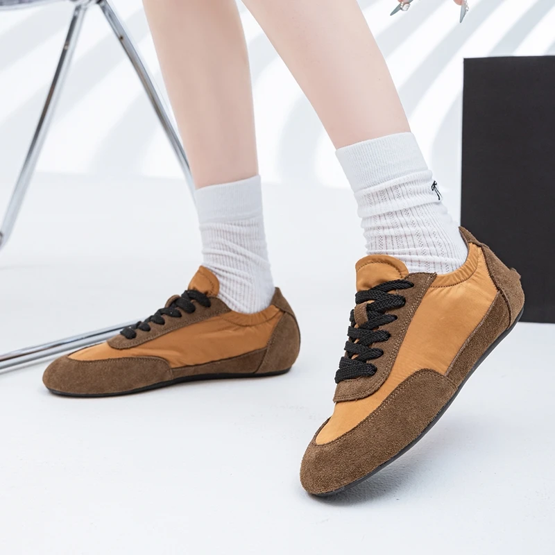 AIYUQI Women's Sneakers 2026 New Women's Moral Training Shoes Flat Non-slip Large-size Color-blocked Running Shoes For Women