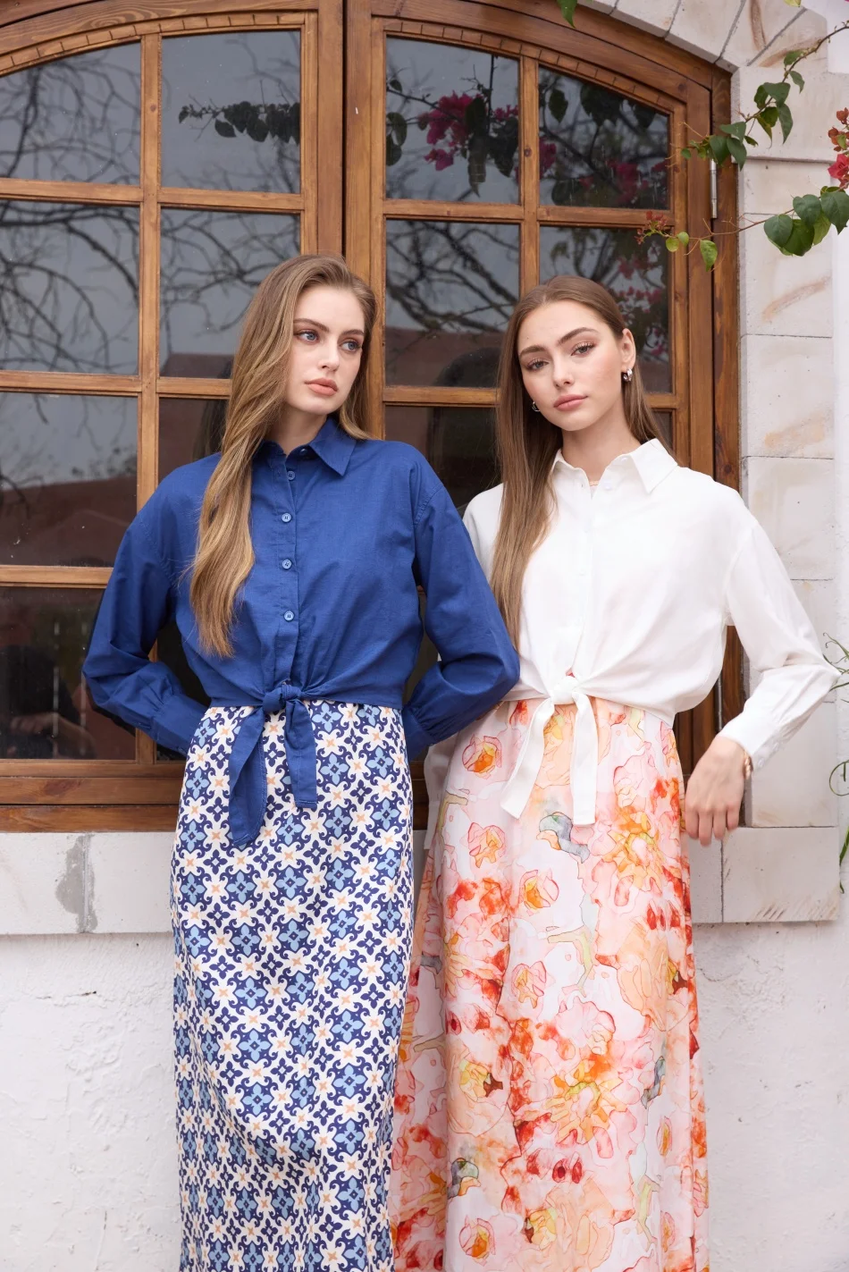 AS SS26 linen shirt + print dress collection high quality print linen and knitting cardigan woman outfit