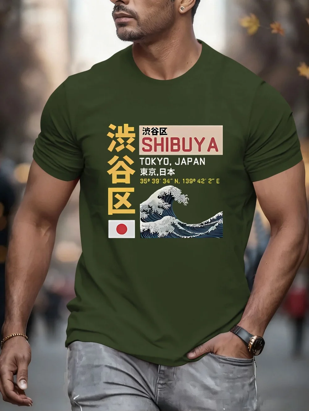 New Summer Men's Japan Tokyo Letter 3D Print T-Shirts Short Sleeves Tee Shirt Oversized Fashion Tops Casual Tees Men's Clothing