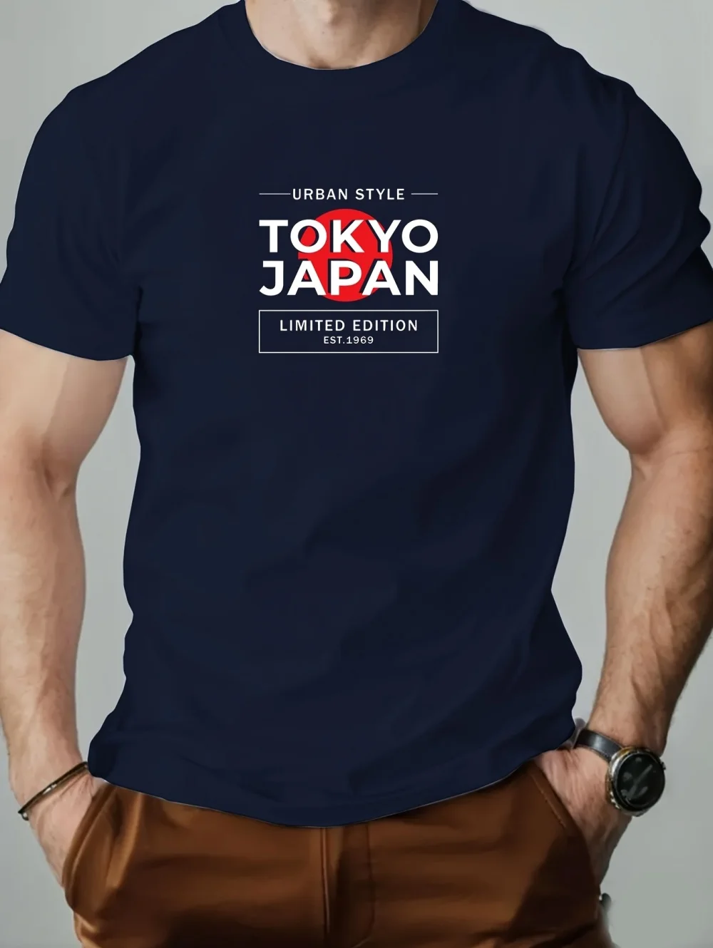 New Summer Men's Japan Tokyo Letter 3D Print T-Shirts Short Sleeves Tee Shirt Oversized Fashion Tops Casual Tees Men's Clothing