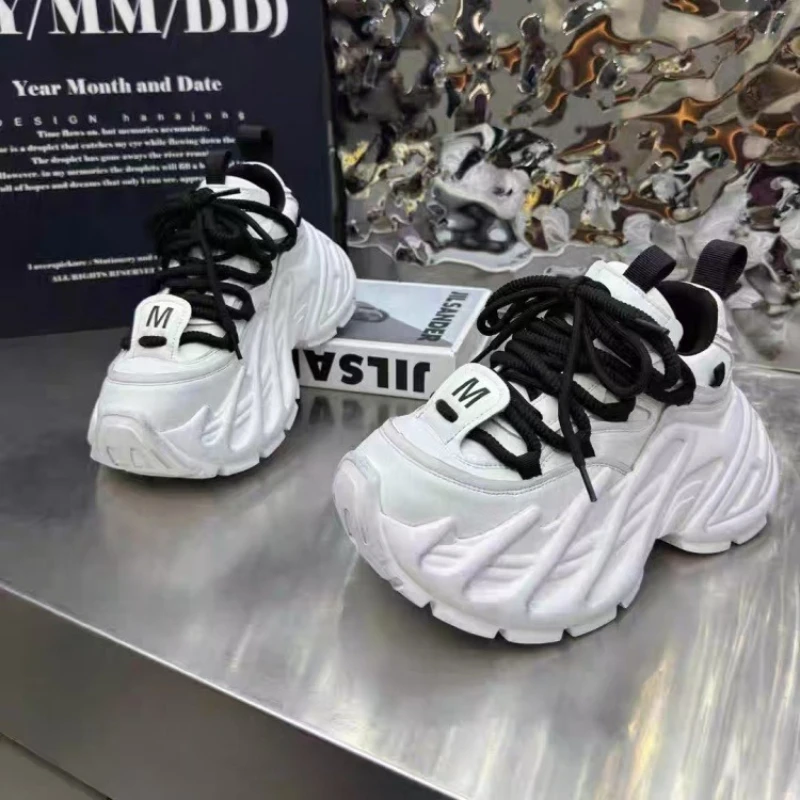 Thick Sole Chunky Sneakers Fashion Non-slip Women Elevator Shoes Casual Breathable Platform Shoes Increase Height Dorky Dad Shoe