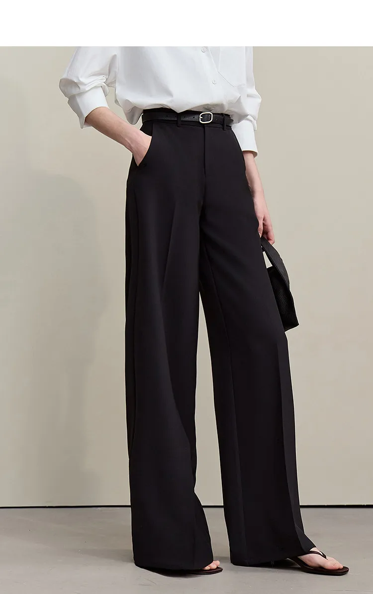 Amii Women Pants 2026 Summer Loose Casual Wide Leg Trousers Soft Drape Fabric Office Commute Elegant Long Clothes Women 12621076