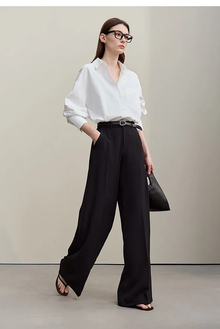 Amii Women Pants 2026 Summer Loose Casual Wide Leg Trousers Soft Drape Fabric Office Commute Elegant Long Clothes Women 12621076