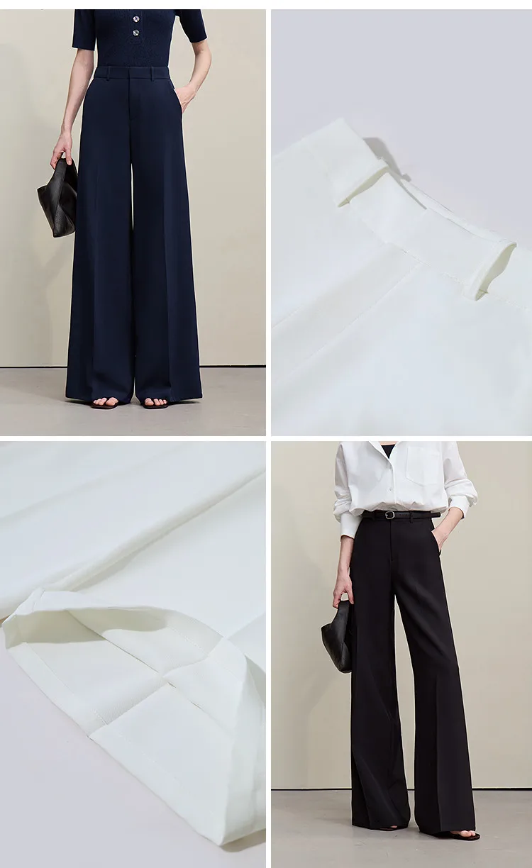 Amii Women Pants 2026 Summer Loose Casual Wide Leg Trousers Soft Drape Fabric Office Commute Elegant Long Clothes Women 12621076