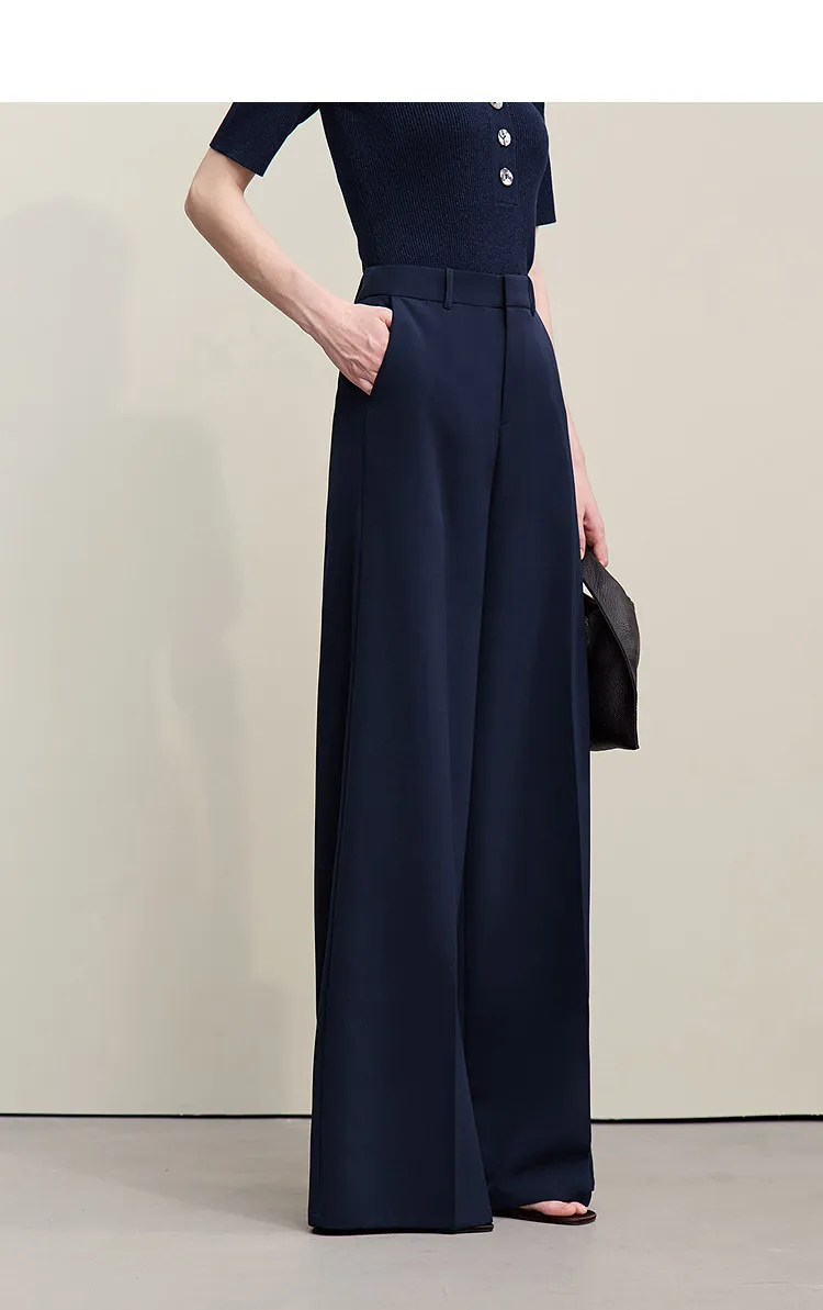 Amii Women Pants 2026 Summer Loose Casual Wide Leg Trousers Soft Drape Fabric Office Commute Elegant Long Clothes Women 12621076