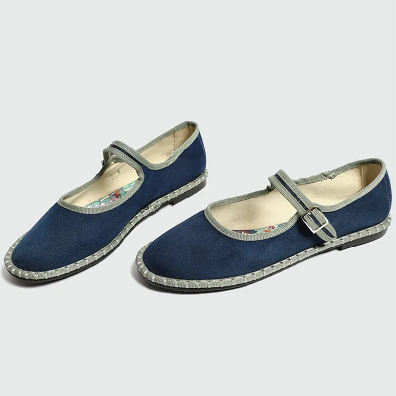 2026 Spring Designer Ballet Flats for Women Luxury Velvet Floral Pattern Buckle Design Mary Jane Shoes Elegant Party Dress Shoes