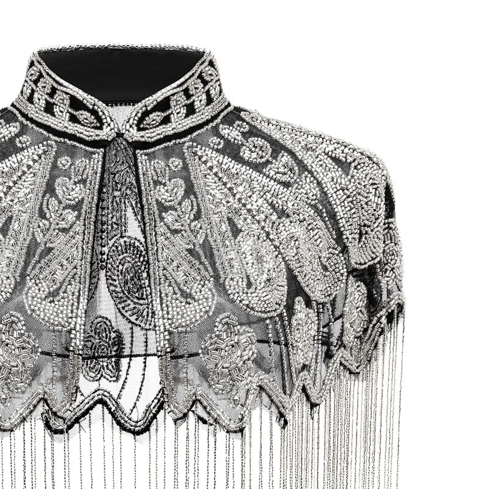 Sequins Beaded Evening Cape Women Fringed Shawl Wraps Flapper Dresses Art Decor for Wedding Party