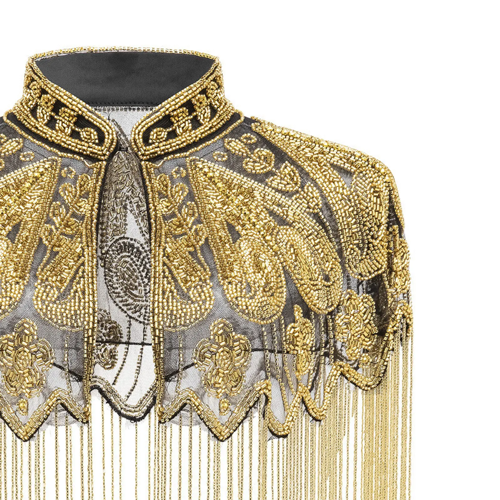 Sequins Beaded Evening Cape Women Fringed Shawl Wraps Flapper Dresses Art Decor for Wedding Party