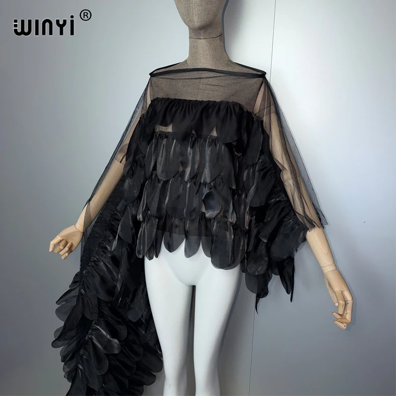 WINYI Summer Cape Sexy Women's Tops Outer Tower Irregular Sleeve Top Monocolour Fashion Poncho
