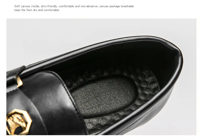 Men Business Dress Casual Fashion Elegant Formal Shoes Slip-on Evening Dress Loafers Party Metal Buckle Wedding Leather Shoes