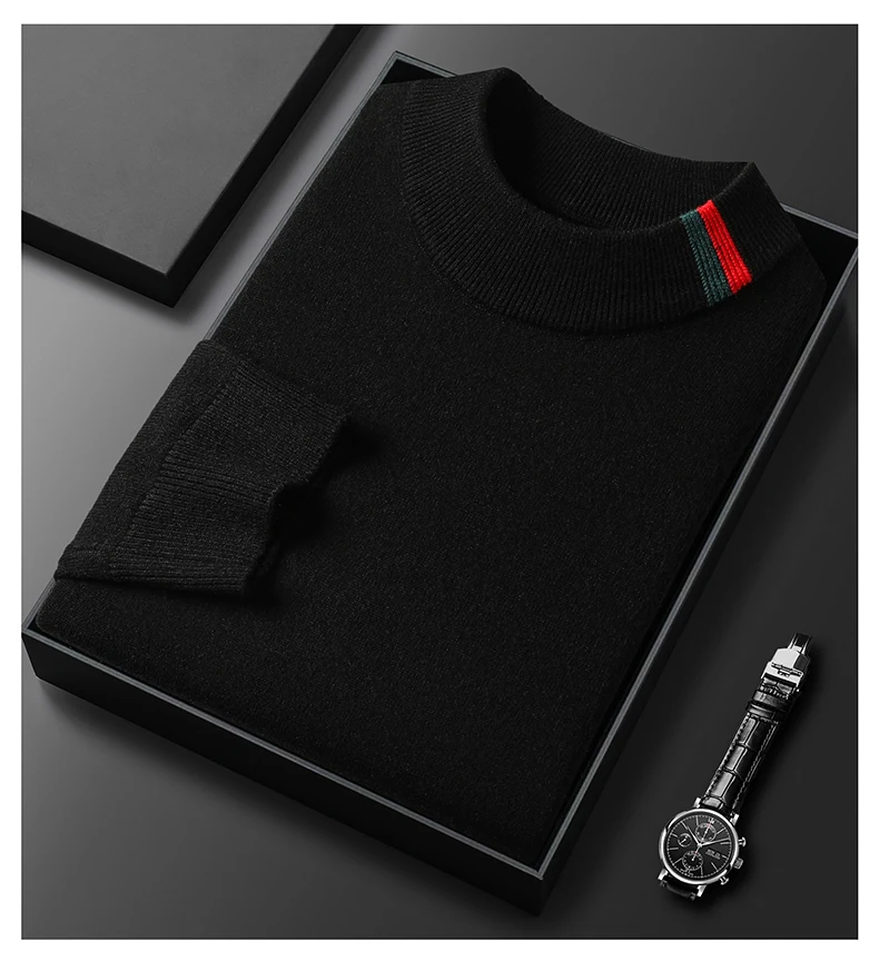 Fashion personality jacquard knitted sweater luxury brand designer new casual soft lightweight comfort men's round neck pullover