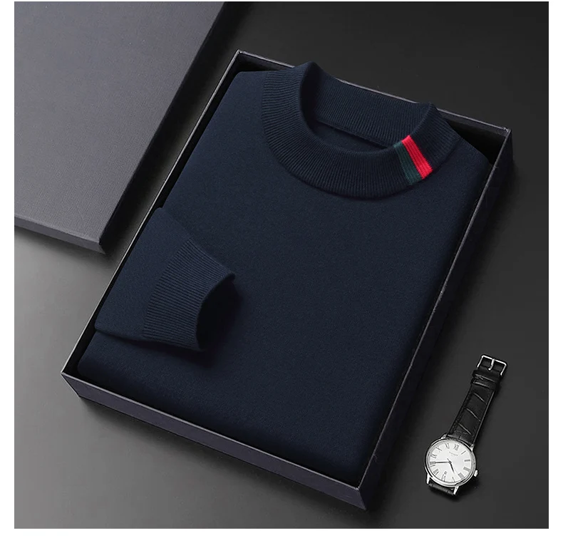 Fashion personality jacquard knitted sweater luxury brand designer new casual soft lightweight comfort men's round neck pullover