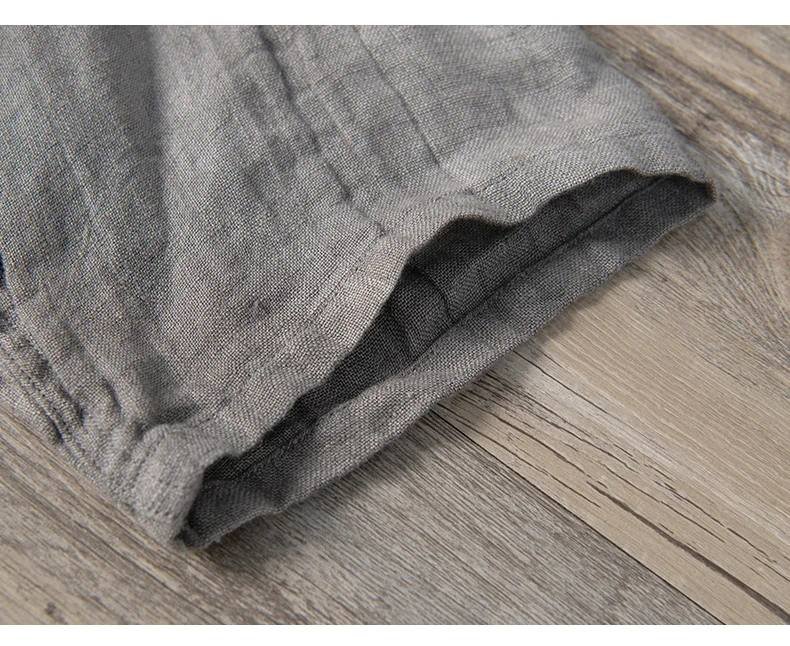 Summer Summer Vintage 100% Linen Short Sleeve T-Shirt for Men Breathable Thin Solid Color Slim Tops BL888