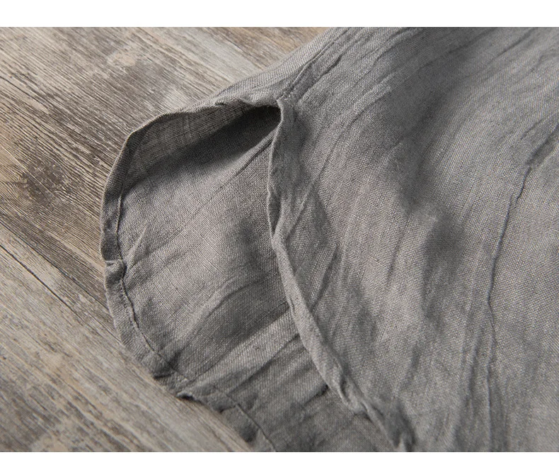 Summer Summer Vintage 100% Linen Short Sleeve T-Shirt for Men Breathable Thin Solid Color Slim Tops BL888