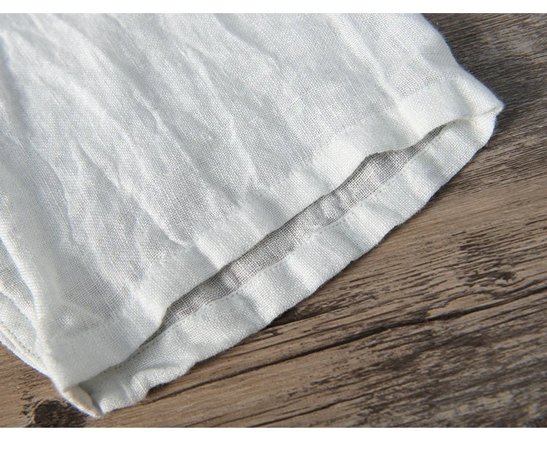Summer Summer Vintage 100% Linen Short Sleeve T-Shirt for Men Breathable Thin Solid Color Slim Tops BL888