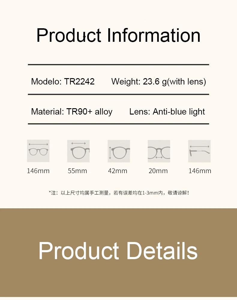 VICKY Men's Business Classic Half Frame Anti Blue Light Reading Glasses Myopia Hyperopia Customizable Prescription TR2242