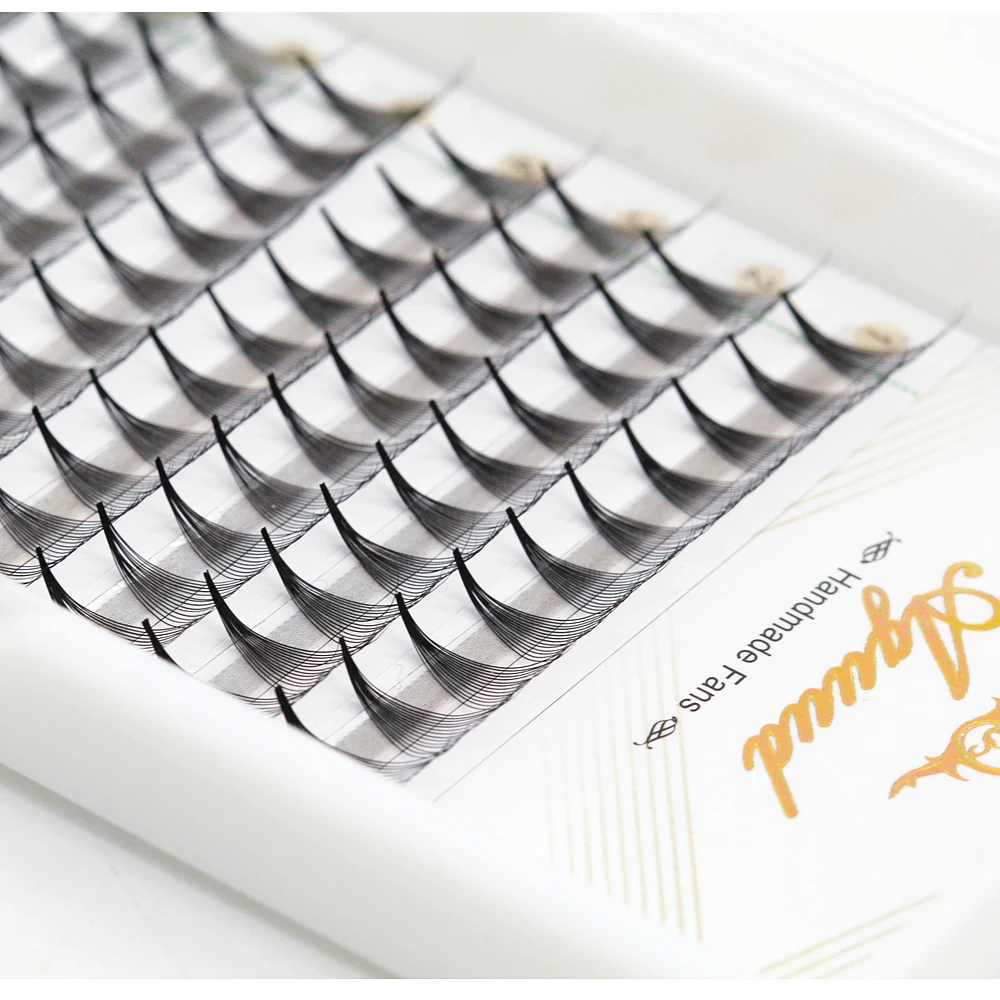 AGUUD 10 Trays/Lot Korea Premade Russian Volume Lashes Super Fans Needle Pointy Stem Narrow Base Promade Fans Eyelash Extensions