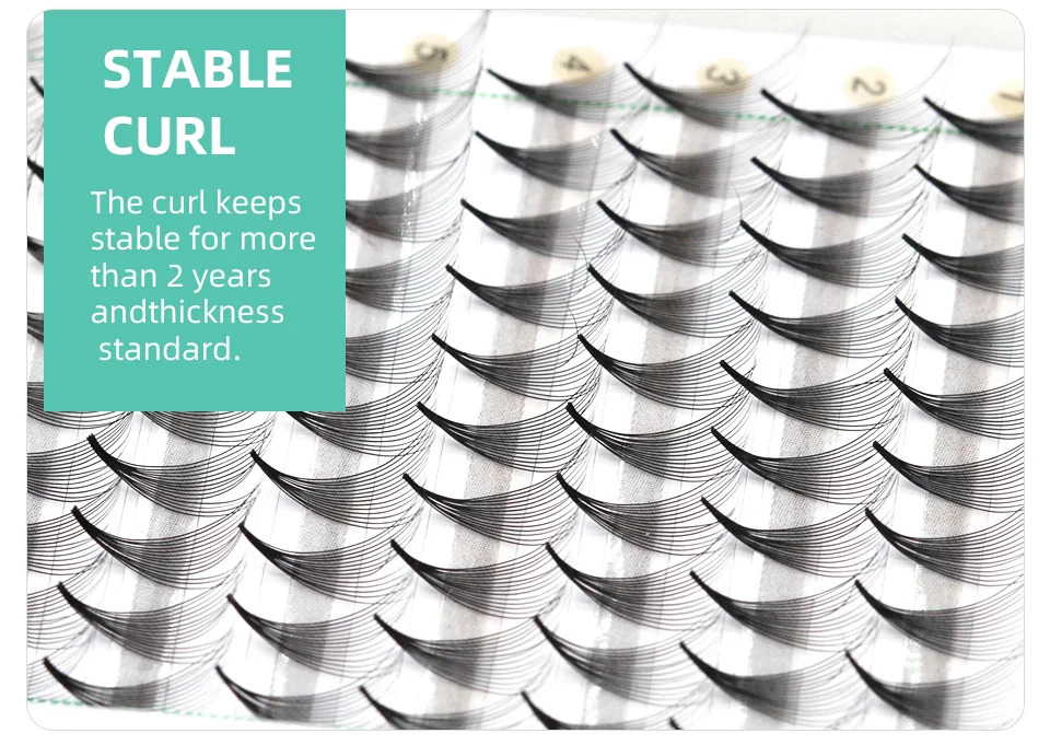 AGUUD 10 Trays/Lot Korea Premade Russian Volume Lashes Super Fans Needle Pointy Stem Narrow Base Promade Fans Eyelash Extensions