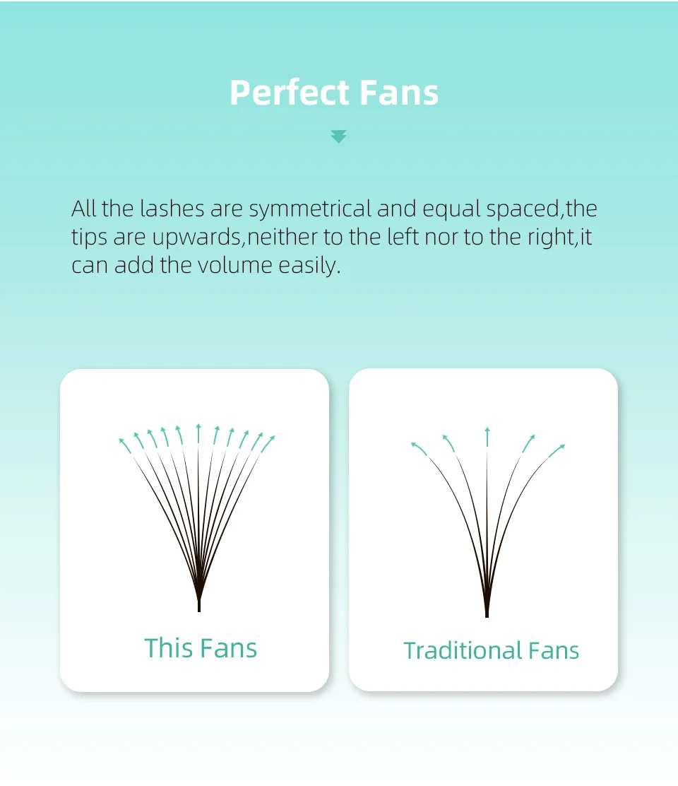AGUUD 10 Trays/Lot Korea Premade Russian Volume Lashes Super Fans Needle Pointy Stem Narrow Base Promade Fans Eyelash Extensions