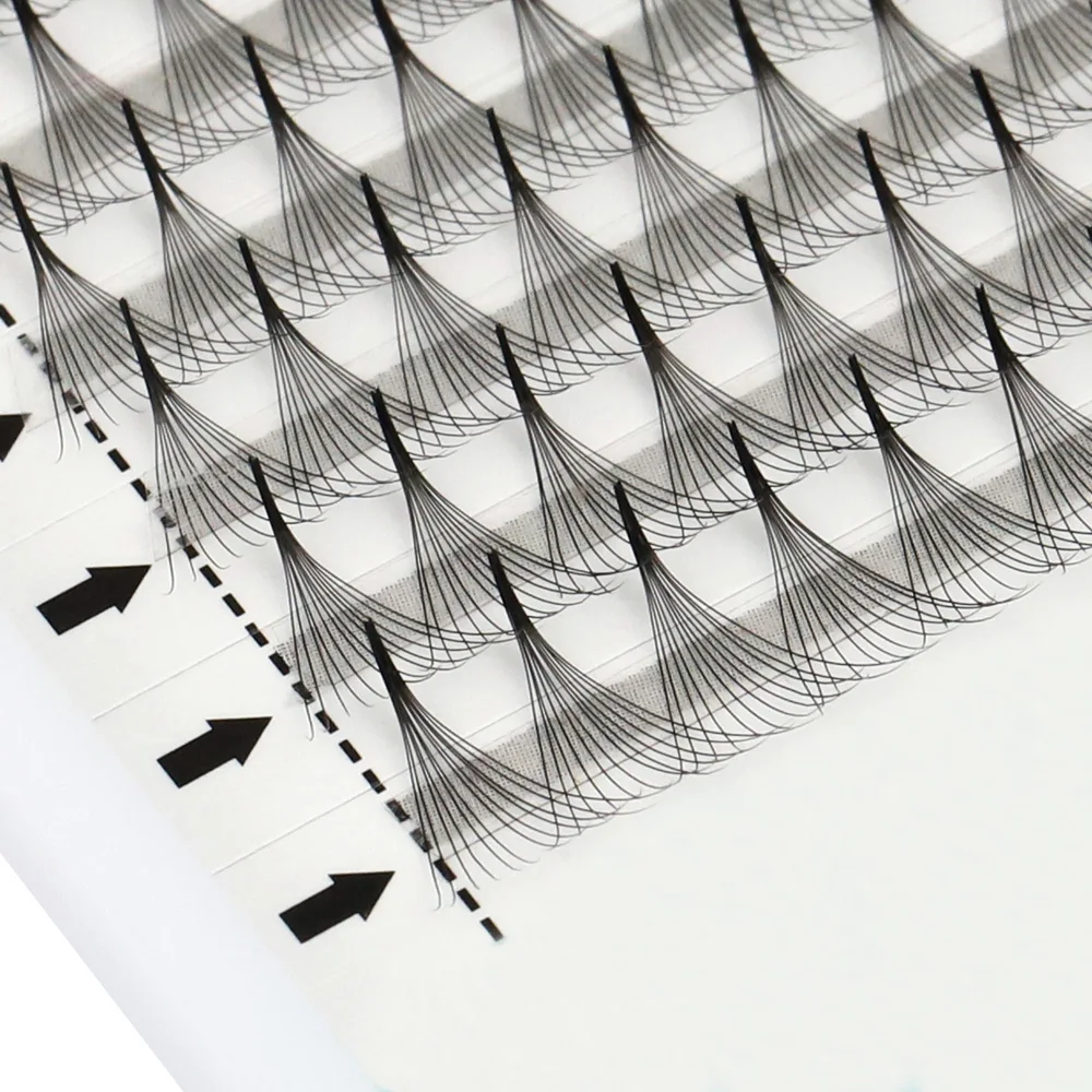 AGUUD 10 Trays/Lot Korea Premade Russian Volume Lashes Super Fans Needle Pointy Stem Narrow Base Promade Fans Eyelash Extensions
