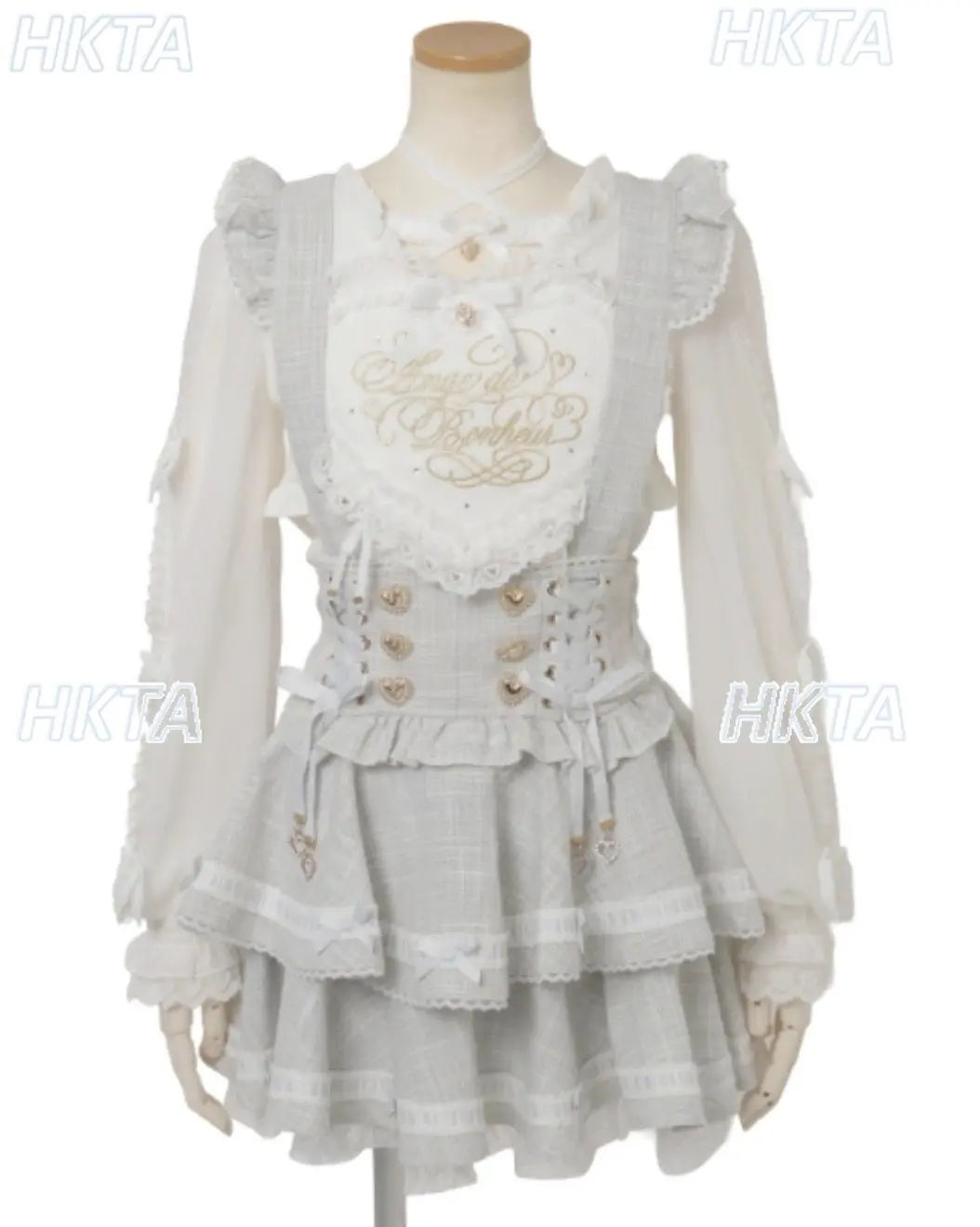 Japanese New Sweet Cute Pink White Lolita Shirts Women Girl Kawaii Lace Big Heart Cross Strap Long Sleeve Blouses Liz Shirt Tops
