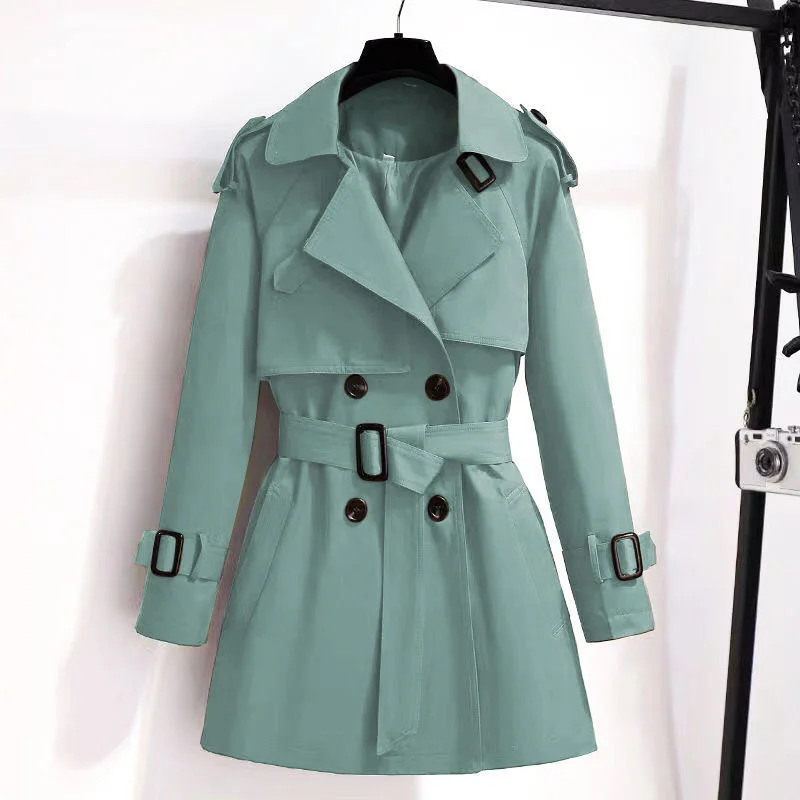 Spring Autumn Trench Coat Women 2026 New Korean Double Breasted Mid-Long Woman Trench Coat Overcoat Windbreaker Female Outerwear