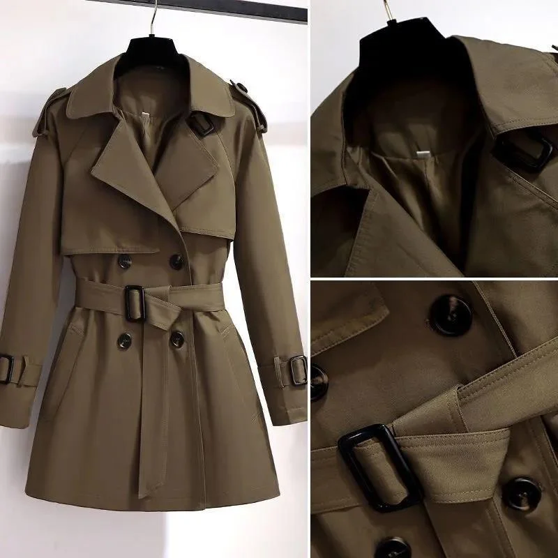Spring Autumn Trench Coat Women 2026 New Korean Double Breasted Mid-Long Woman Trench Coat Overcoat Windbreaker Female Outerwear