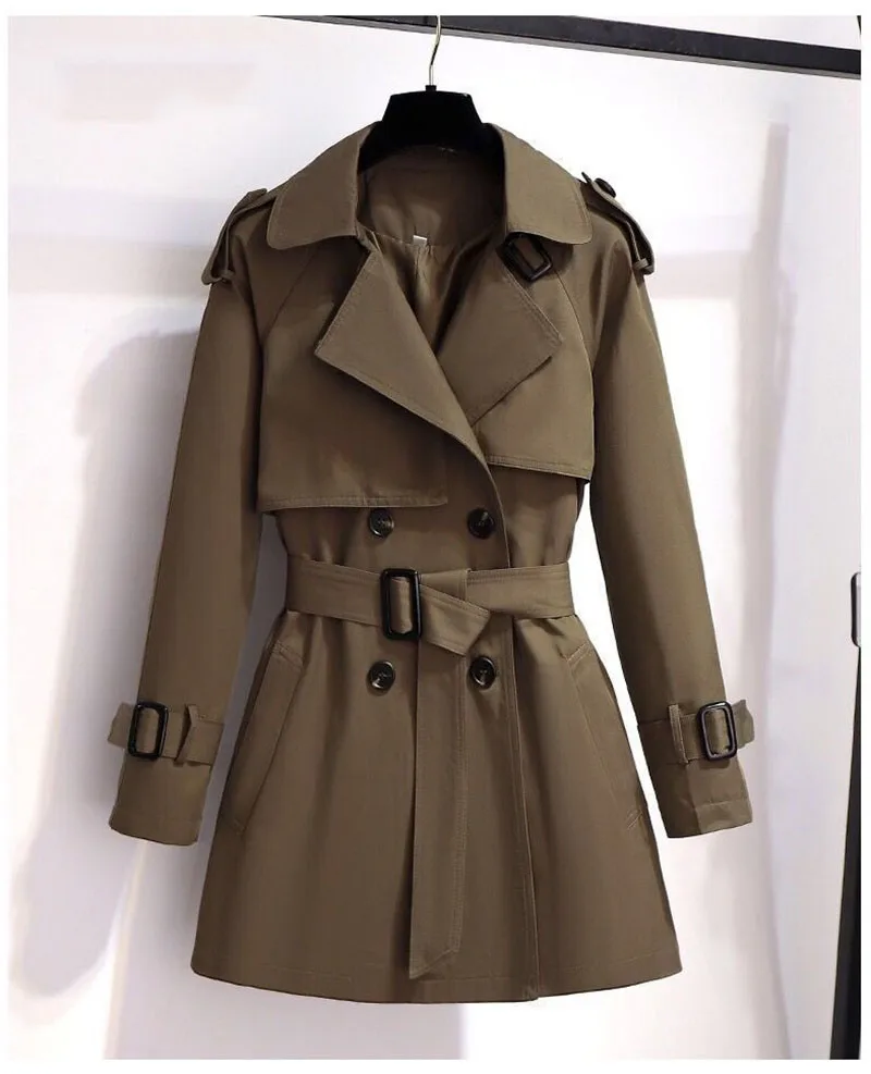 Spring Autumn Trench Coat Women 2026 New Korean Double Breasted Mid-Long Woman Trench Coat Overcoat Windbreaker Female Outerwear