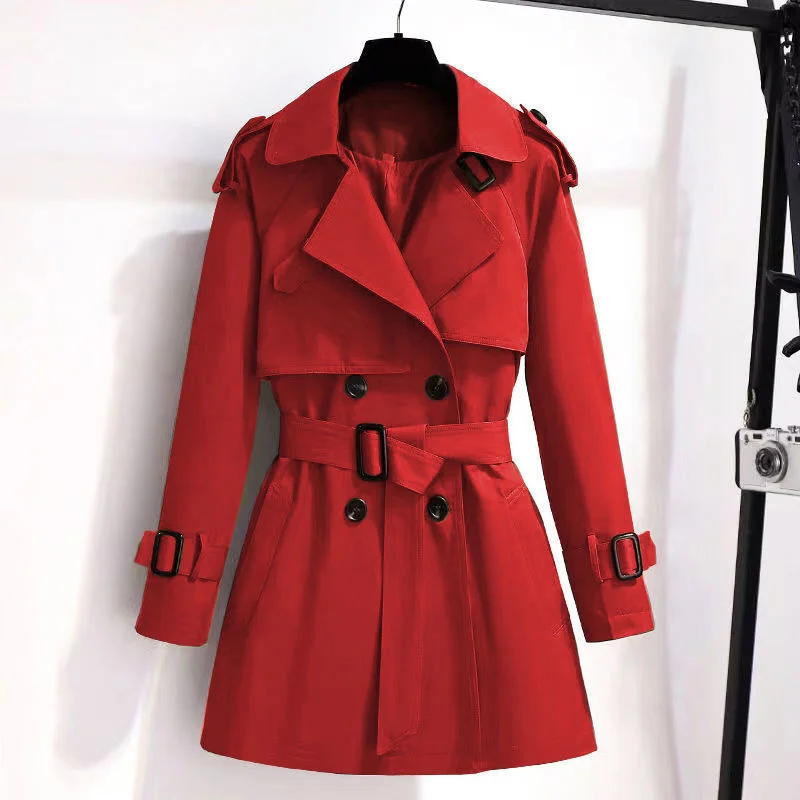 Spring Autumn Trench Coat Women 2026 New Korean Double Breasted Mid-Long Woman Trench Coat Overcoat Windbreaker Female Outerwear
