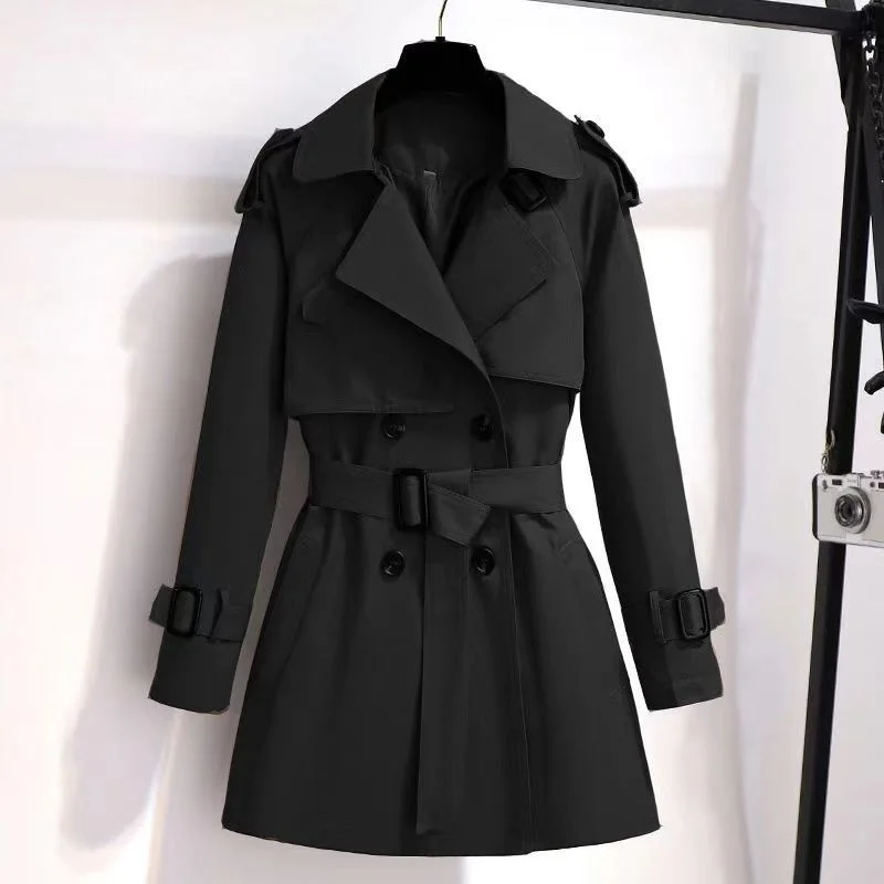 Spring Autumn Trench Coat Women 2026 New Korean Double Breasted Mid-Long Woman Trench Coat Overcoat Windbreaker Female Outerwear