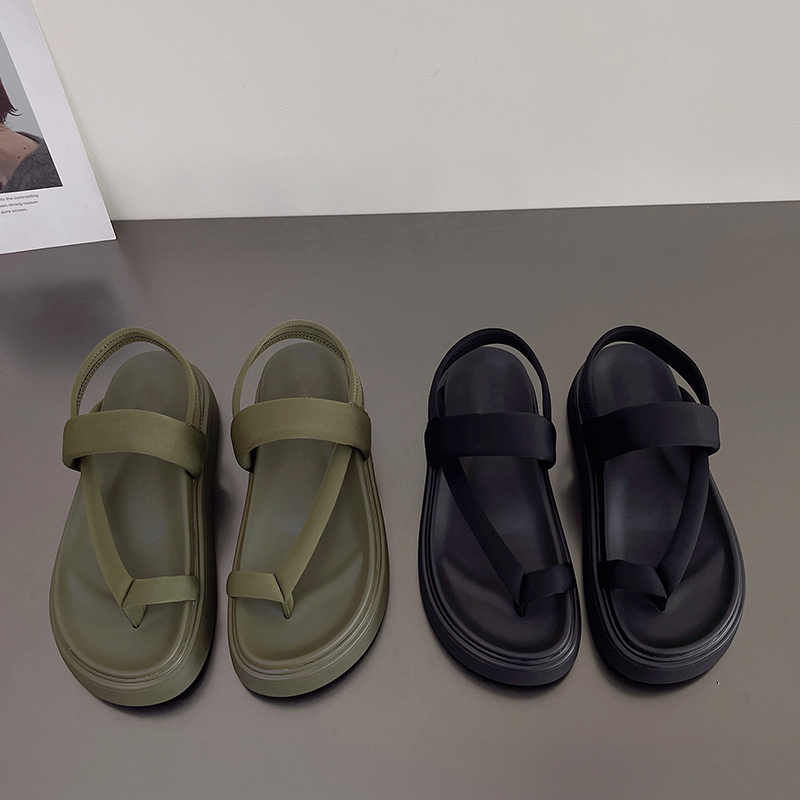 Summer New Women's Sandals Outer Wear Fashion Casual Slip Toe Thick Soled Roman Platform Sandalias Designer Slides Shoes