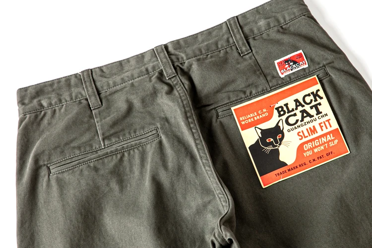 100% Cotton Dense Heavyweight Men Pants Retro American Casual Tough Guys Slim Straight Workwear Trousers Spring High Quality