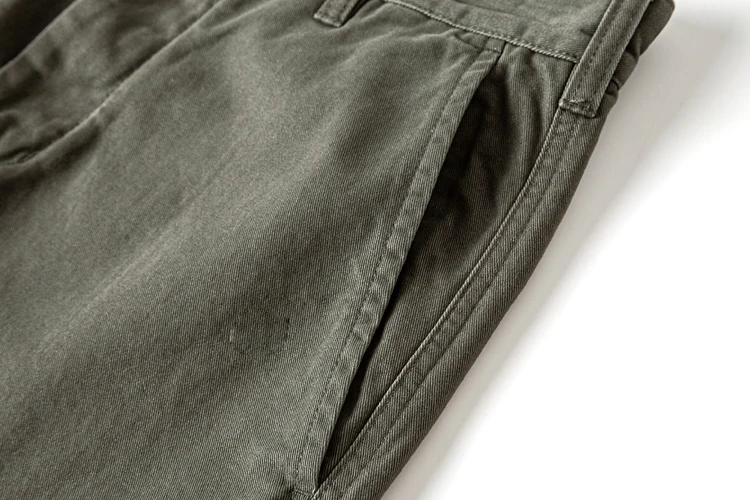 100% Cotton Dense Heavyweight Men Pants Retro American Casual Tough Guys Slim Straight Workwear Trousers Spring High Quality
