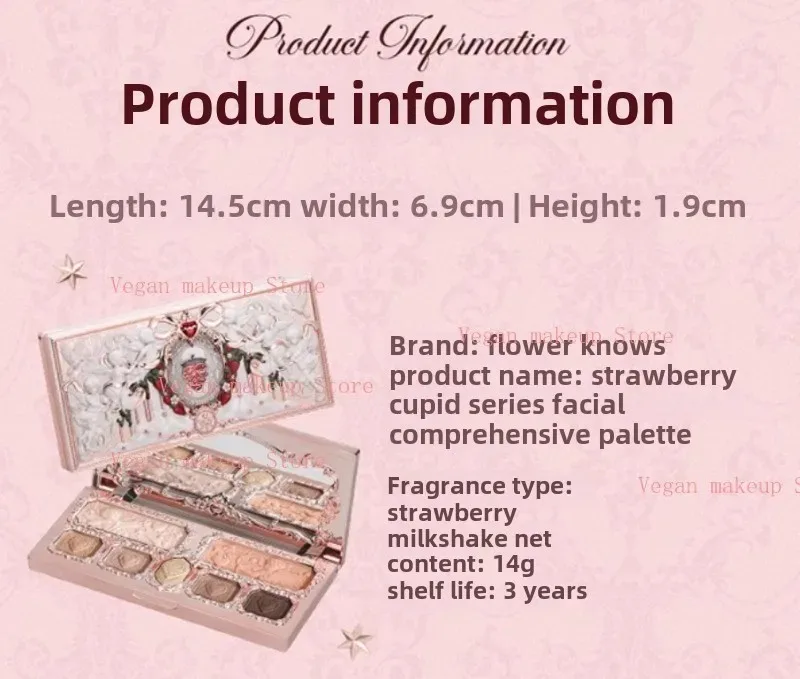 Little Angel Flower Knows Eyeshadow Palette Eye Glitter Make Up Palette Long Lasting 9 Color Eye Shadow For Girl And Women