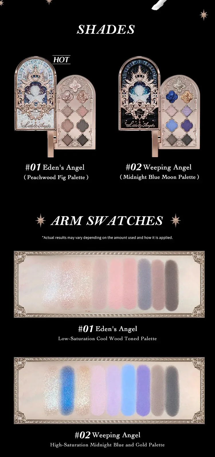 Little Angel Flower Knows Eyeshadow Palette Eye Glitter Make Up Palette Long Lasting 9 Color Eye Shadow For Girl And Women