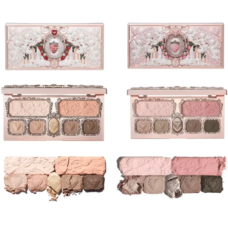 Little Angel Flower Knows Eyeshadow Palette Eye Glitter Make Up Palette Long Lasting 9 Color Eye Shadow For Girl And Women