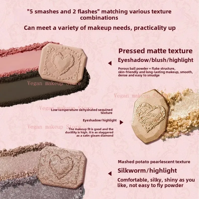 Little Angel Flower Knows Eyeshadow Palette Eye Glitter Make Up Palette Long Lasting 9 Color Eye Shadow For Girl And Women