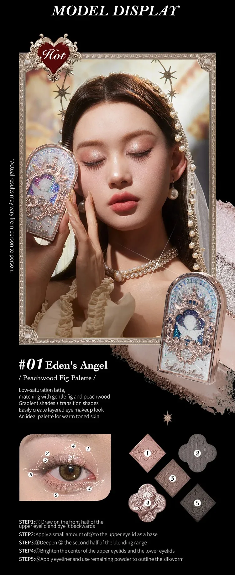 Little Angel Flower Knows Eyeshadow Palette Eye Glitter Make Up Palette Long Lasting 9 Color Eye Shadow For Girl And Women