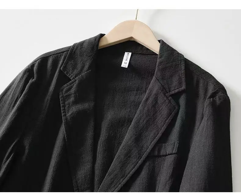 2025 Spring/Summer New Men's 100% Linen Suit Thin, Breathable and Comfortable Business and Leisure Small Suit Coat