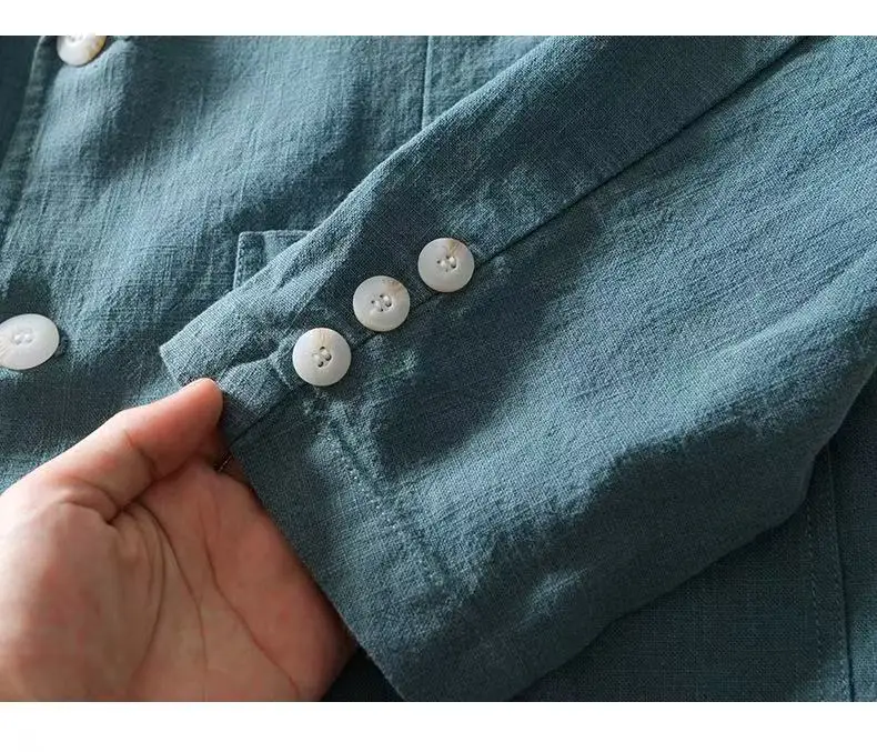 2025 Spring/Summer New Men's 100% Linen Suit Thin, Breathable and Comfortable Business and Leisure Small Suit Coat