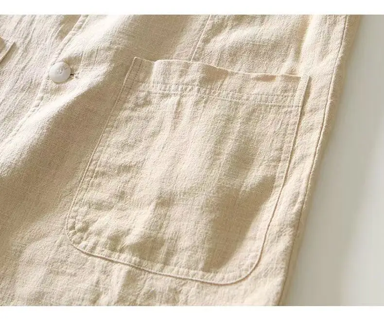 2025 Spring/Summer New Men's 100% Linen Suit Thin, Breathable and Comfortable Business and Leisure Small Suit Coat
